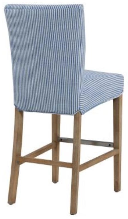 Happy Chair Milton 268527 637 N Milton Fabric Counter Stool NWO Legs Blue Stripes Reeds Furniture Bar Stools